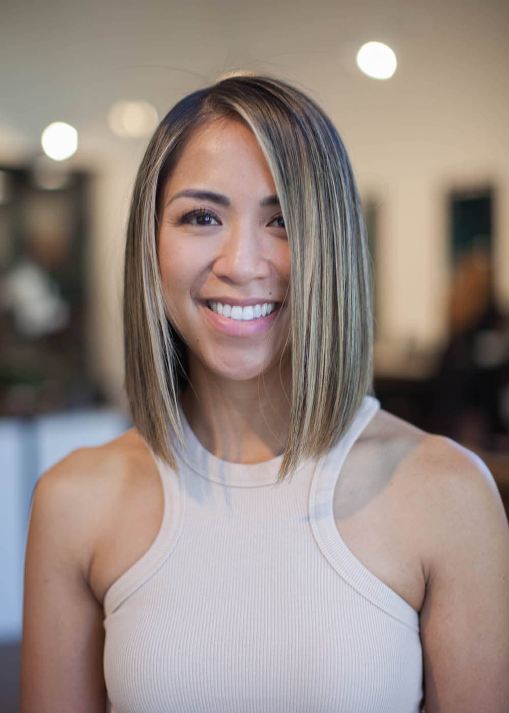 Sleek balayage bob by Pursuit Salon in Los Altos