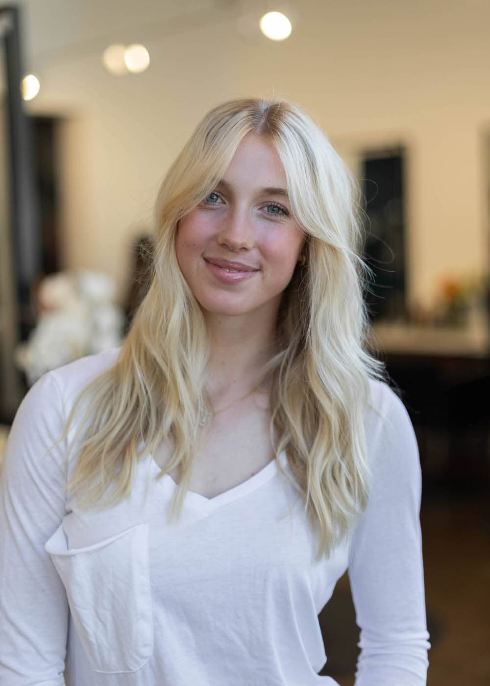 Beachy blonde waves styled at Pursuit Salon in Los Altos